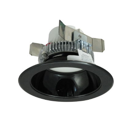 Nora Lighting NLCBC2-45135BB/AEM 4" Cobalt Click LED Retrofit, Round Reflector, 750lm / 10W, 3500K, Pre-Wired for Emergency, Black Reflector / Black Flange