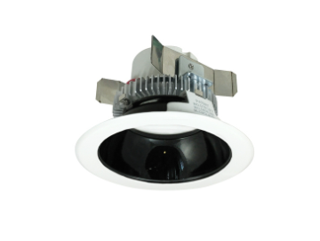 Nora Lighting NLCBC2-45135BW/10LE4 4" Cobalt Click LED Retrofit, Round Reflector, 1000lm / 12W, 3500K, 120V-277V input; Triac / ELV / 0-10V dimming, Black Reflector / White Flange