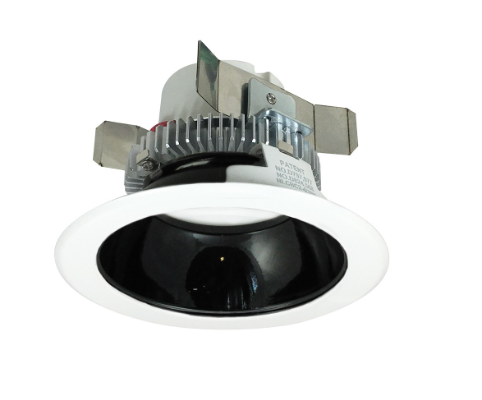 Nora Lighting NLCBC2-45135BW/10LE4EM 4" Cobalt Click LED Retrofit, Round Reflector, 1000lm / 12W, 3500K, 120V-277V input; Triac / ELV / 0-10V dimming, Pre-Wired for Emergency, Black Reflector / White Flange