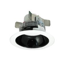 Nora Lighting NLCBC2-45135BW/ALE4 4" Cobalt Click LED Retrofit, Round Reflector, 750lm / 10W, 3500K, 120V-277V input; Triac / ELV / 0-10V dimming, Black Reflector / White Flange