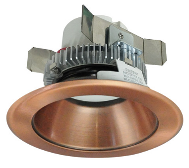 Nora Lighting NLCBC2-45135COCO/ALE4 4" Cobalt Click LED Retrofit, Round Reflector, 750lm / 10W, 3500K Color Temperature, Copper Reflector / Copper Flange Finish 120V-277V input Triac / ELV / 0-10V dimming