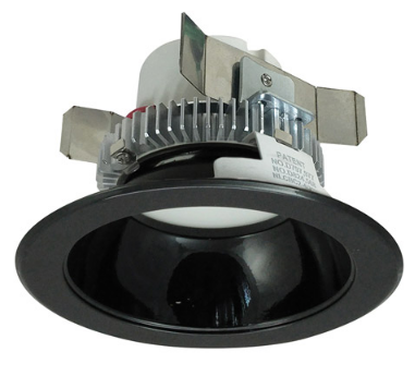 Nora Lighting NLCBC2-451CDBB/A 4" Cobalt Click LED Retrofit, Round Reflector, 750lm / 10W, Comfort Dim, Black Reflector / Black Flange Finish