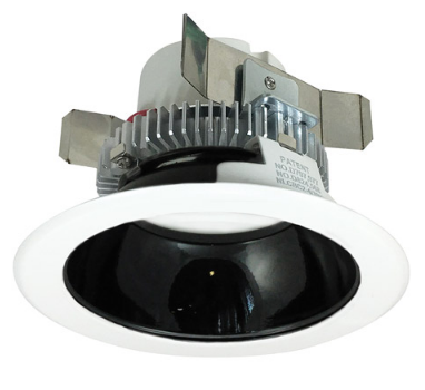 Nora Lighting NLCBC2-451CDBW/A 4" Cobalt Click LED Retrofit, Round Reflector, 750lm / 10W, Comfort Dim, Black Reflector / White Flange Finish