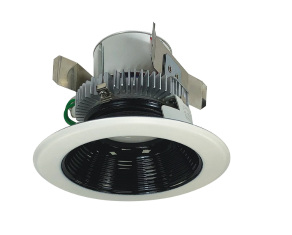 Nora Lighting NLCBC2-45227BW/10EM 4" Cobalt Click LED Retrofit, Baffle, 1000lm / 12W, 2700K, Pre-Wired for Emergency, Black Baffle / White Flange