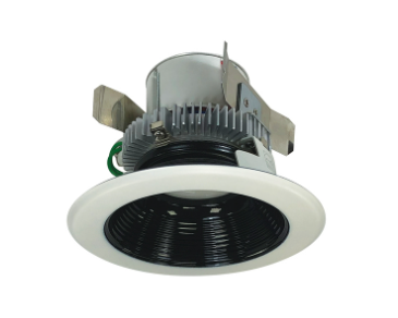 Nora Lighting NLCBC2-45227BW/ALE4 4" Cobalt Click LED Retrofit Baffle, 750lm / 10W, 2700K, 120V-277V input; Triac / ELV / 0-10V dimming, Black Baffle / White Flange