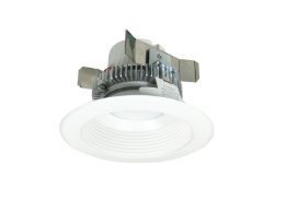 Nora Lighting NLCBC2-45227MPW/10LE4 4" Cobalt Click LED Retrofit Baffle, 1000lm / 12W, 2700K, 120V-277V input; Triac / ELV / 0-10V dimming, Matte Powder White Baffle / Matte Powder White Flange