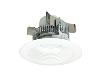 Nora Lighting NLCBC2-45227MPW/A 4" Cobalt Click 750LM LED Retrofit Round Baffle, 10W, 2700K, 120V Triac/ELV Dimming, Matte Powder White
