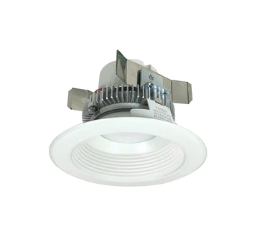 Nora Lighting NLCBC2-45227WW/10LE4 4" Cobalt Click LED Retrofit, Baffle, 1000lm / 12W, 2700K, 120V-277V input; Triac / ELV / 0-10V dimming, White Baffle / White Flange