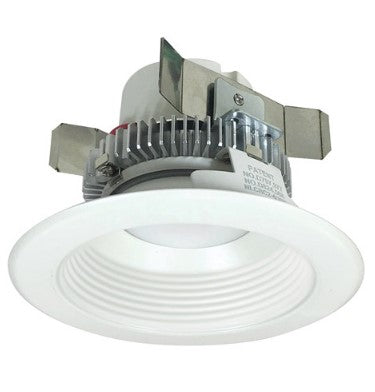 Nora Lighting NLCBC2-45230WW/ALE4EM 4 Inch Cobalt Click LED Retrofit, Baffle, 750lm / 10W, 3000K, White Baffle / White Flange, 120V-277V input; Triac / ELV / 0-10V dimming, Pre-Wired for Emergency