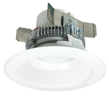 Nora Lighting NLCBC2-45235MPW/10LE4 4" Cobalt Click LED Retrofit, Round Baffle, 1000lm / 12W, 3500K Color Temperature, Matte Powder White Baffle / Flange Finish, 120V-277V input Triac / ELV / 0-10V dimming