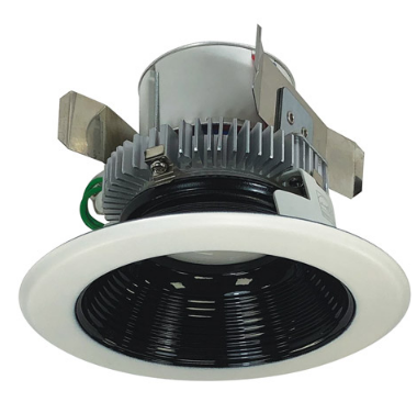 Nora Lighting NLCBC2-45240BW/10 4" Cobalt Click LED Retrofit, Round Baffle, 1000lm / 12W, 4000K Color Temperature, Black Baffle / White Flange Finish