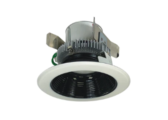 Nora Lighting NLCBC2-45240BW/ALE4 4" Cobalt Click LED Retrofit, Baffle, 750lm / 10W, 4000K, Black Baffle / White Flange, 120V-277V input; Triac / ELV / 0-10V dimming