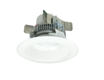 Nora Lighting NLCBC2-45240MPW/10LE4 4" Cobalt Click LED Retrofit, Baffle, 1000lm / 12W, 4000K, 120V-277V input; Triac / ELV / 0-10V dimming, Matte Powder White Baffle / Matte Powder White Flange