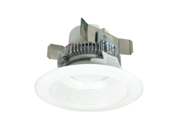 Nora Lighting NLCBC2-45240MPW/ALE4 4" Cobalt Click LED Retrofit, Baffle, 750lm / 10W, 4000K, 120V-277V input; Triac / ELV / 0-10V dimming, Matte Powder White Baffle / Matte Powder White Flange