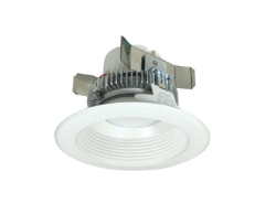 Nora Lighting NLCBC2-45240WW/ALE4 4" Cobalt Click LED Retrofit, Baffle, 750lm / 10W, 4000K, 120V-277V input; Triac / ELV / 0-10V dimming, White Baffle / White Flange