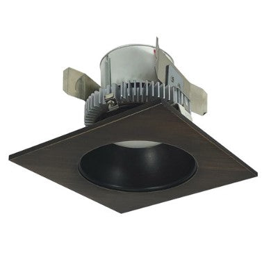 Nora Lighting NLCBC2-45327BZBZ/ALE4 4 Inch Cobalt Click LED Retrofit, Square Reflector with Round Aperture, 750lm / 10W, 2700K, Bronze Reflector / Bronze Flange, 120V-277V input; Triac / ELV / 0-10V dimming