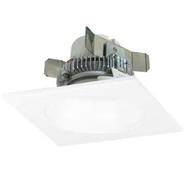 Nora Lighting NLCBC2-45327MPW/10 4 Inch Cobalt Click LED Retrofit, Square Reflector with Round Aperture, 1000lm / 12W, 2700K, Matte Powder White Reflector / Matte Powder White Flange
