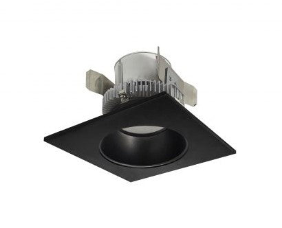Nora Lighting NLCBC2-45330BB/A 4 Inch Cobalt Click LED Retrofit, Square Reflector with Round Aperture, 750lm / 10W, 3000K, Black Reflector / Black Flange