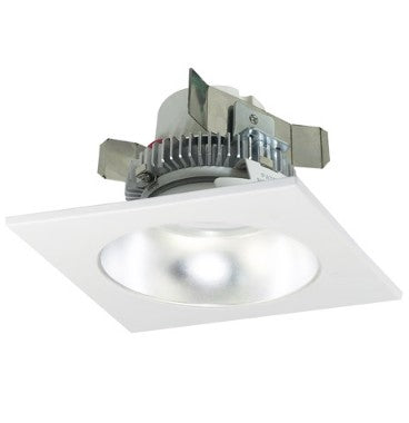 Nora Lighting NLCBC2-45330DW/10 4 Inch Cobalt Click LED Retrofit, Square Reflector with Round Aperture, 1000lm / 12W, 3000K, Diffused Clear Reflector / White Flange
