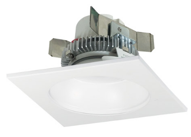 Nora Lighting NLCBC2-453CDWW/A 4" Cobalt Click LED Retrofit, Square Reflector with Round Aperture, 750lm / 10W, Comfort Dim, White Reflector / White Flange Finish