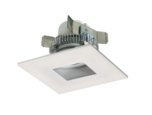Nora Lighting NLCBC2-45527WW/10LE4 4" Cobalt Click LED Retrofit, Square Pinhole, 1000lm / 12W, 2700K, 120V-277V input; Triac / ELV / 0-10V dimming, White Flange