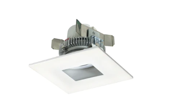 Nora Lighting NLCBC2-45530MPW/A 4" Cobalt Click LED Retrofit, Square Pinhole, 750lm / 10W, 3000K, Matte Powder White Flange