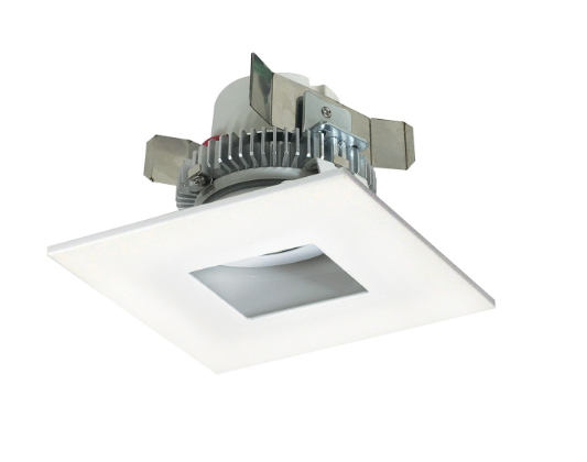 Nora Lighting NLCBC2-45535MPW/10LE4 4" Cobalt Click LED Retrofit, Square Pinhole, 1000lm / 12W, 3500K, 120V-277V input; Triac / ELV / 0-10V dimming, Matte Powder White Flange