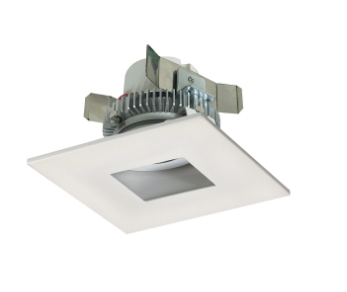 Nora Lighting NLCBC2-45535WW/ALE4 4" Cobalt Click LED Retrofit, Square Pinhole, 750lm / 10W, 3500K, White Flange, 120V-277V input; Triac / ELV / 0-10V dimming