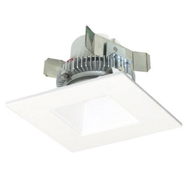 Nora Lighting NLCBC2-45627MPW/A 4 Inch Cobalt Click LED Retrofit, Square Reflector, 750lm / 10W, 2700K, Matte Powder White Reflector / Matte Powder White Flange