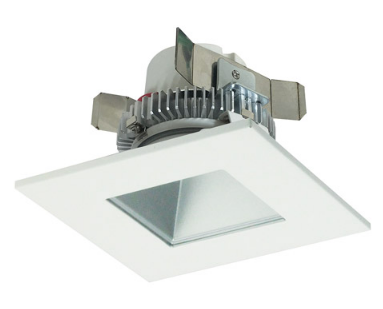 Nora Lighting NLCBC2-45630HZW/A 4" Cobalt Click LED Retrofit, Square Reflector, 750lm / 10W, 3000K Color Temperature, Haze Reflector / White Flange Finish