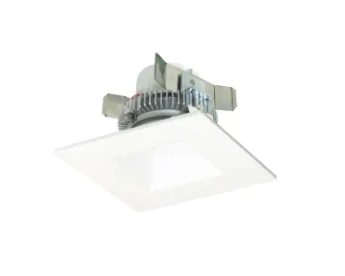 Nora Lighting NLCBC2-45630MPW/A 4" Cobalt Click LED Retrofit, Square Reflector, 750lm / 10W, 3000K, Matte Powder White Reflector / Matte Powder White Flange
