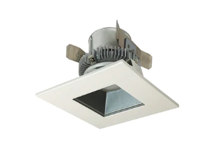 Nora Lighting NLCBC2-45630PW/10 4" Cobalt Click LED Retrofit, Square Reflector, 1000lm / 12W, 3000K, Pewter Reflector / White Flange