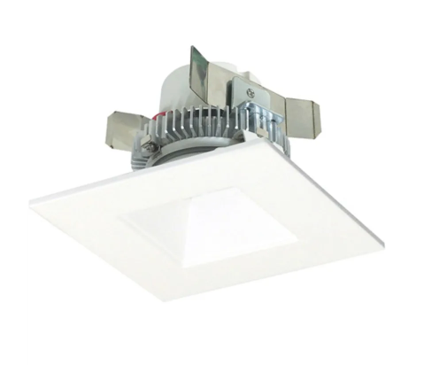 Nora Lighting NLCBC2-45630PW/A 4" Cobalt Click LED Retrofit, Square Reflector, 750lm / 10W, 3000K, Pewter Reflector / White Flange