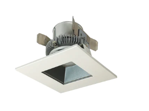Nora Lighting NLCBC2-45630PW/ALE4 4" Cobalt Click LED Retrofit, Square Reflector, 750lm / 10W, 3000K, 120V-277V input; Triac / ELV / 0-10V dimming, Pewter Reflector / White Flange