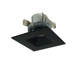 Nora Lighting NLCBC2-45635BB/ALE4 4" Cobalt Click LED Retrofit, Square Reflector, 750lm / 10W, 3500K, 120V-277V input; Triac / ELV / 0-10V dimming, Black Reflector / Black Flange