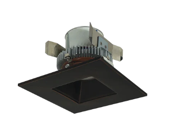 Nora Lighting NLCBC2-45635BZBZ/10LE4 4" Cobalt Click LED Retrofit, Square Reflector, 1000lm / 12W, 3500K, 120V-277V input; Triac / ELV / 0-10V dimming, Bronze Reflector / Bronze Flange