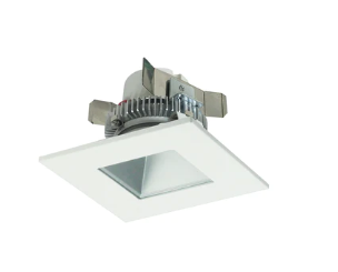 Nora Lighting NLCBC2-45635HZW/10LE4EM 4" Cobalt Click LED Retrofit, Square Reflector, 1000lm / 12W, 3500K, 120V-277V input; Triac / ELV / 0-10V dimming, Pre-Wired for Emergency, Haze Reflector / White Flange