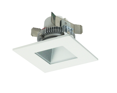 Nora Lighting NLCBC2-45635HZW/A 4" Cobalt Click LED Retrofit, Square Reflector, 750lm / 10W, 3500K, Haze Reflector / White Flange