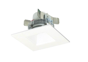 Nora Lighting NLCBC2-45635MPW/10 4" Cobalt Click LED Retrofit, Square Reflector, 1000lm / 12W, 3500K, Matte Powder White Reflector / Matte Powder White Flange