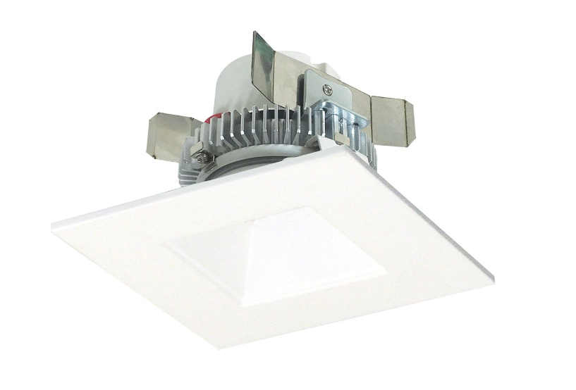 Nora Lighting NLCBC2-45635MPW/10LE4 4" Cobalt Click LED Retrofit, Square Reflector, 1000lm / 12W, 3500K, 120V-277V input; Triac / ELV / 0-10V dimming, Matte Powder White Reflector / Matte Powder White Flange