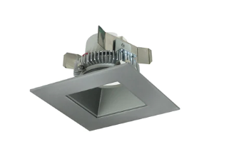 Nora Lighting NLCBC2-45635NN/ALE4 4" Cobalt Click LED Retrofit, Square Reflector, 750lm / 10W, 3500K, Natural Metal Reflector / Natural Metal Flange, 120V-277V input; Triac / ELV / 0-10V dimming