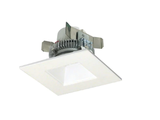 Nora Lighting NLCBC2-45635PW/10LE4 4" Cobalt Click LED Retrofit, Square Reflector, 1000lm / 12W, 3500K, 120V-277V input; Triac / ELV / 0-10V dimming, Pewter Reflector / White Flange