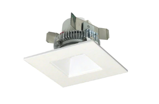 Nora Lighting NLCBC2-45635PW/A 4" Cobalt Click LED Retrofit, Square Reflector, 750lm / 10W, 3500K, Pewter Reflector / White Flange