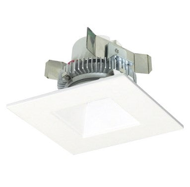 Nora Lighting NLCBC2-45640MPW/10LE4 4 Inch Cobalt Click LED Retrofit, Square Reflector, 1000lm / 12W, 4000K, Matte Powder White Reflector / Matte Powder White Flange, 120V-277V input; Triac / ELV / 0-10V dimming
