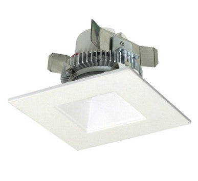 Nora Lighting NLCBC2-45640WW/10LE4 4 Inch Cobalt Click LED Retrofit, Square Reflector, 1000lm / 12W, 4000K, White Reflector / White Flange, 120V-277V input; Triac / ELV / 0-10V dimming