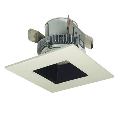 Nora Lighting NLCBC2-456CDBW/A 4 Inch Cobalt Click LED Retrofit, Square Reflector, 750lm / 10W, Comfort Dim, Black Reflector / White Flange