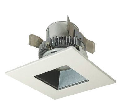 Nora Lighting NLCBC2-456CDPW/A 4 Inch Cobalt Click LED Retrofit, Square Reflector, 750lm / 10W, Comfort Dim, Pewter Reflector / White Flange