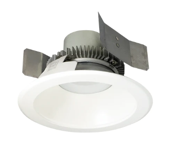 Nora Lighting NLCBC2-55127MPW/10LE4 5" Cobalt Click LED Retrofit, Round Reflector, 1000lm / 12W, 2700K, 120V-277V input; Triac / ELV / 0-10V dimming, Matte Powder White Reflector / Matte Powder White Flange
