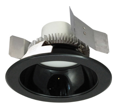 Nora Lighting NLCBC2-55135BB/ALE4 5" Cobalt Click LED Retrofit, Round Reflector, 750lm / 10W, 3500K Color Temperature, Black Reflector / Black Flange Finish, 120V-277V input Triac / ELV / 0-10V dimming