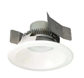 Nora Lighting NLCBC2-55140MPW/10LE4 5" Cobalt Click LED Retrofit, Round Reflector, 1000lm / 12W, 4000K, 120V-277V input; Triac / ELV / 0-10V dimming, Matte Powder White Reflector / Matte Powder White Flange